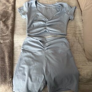 L*Space Active Light Blue Ruched Set